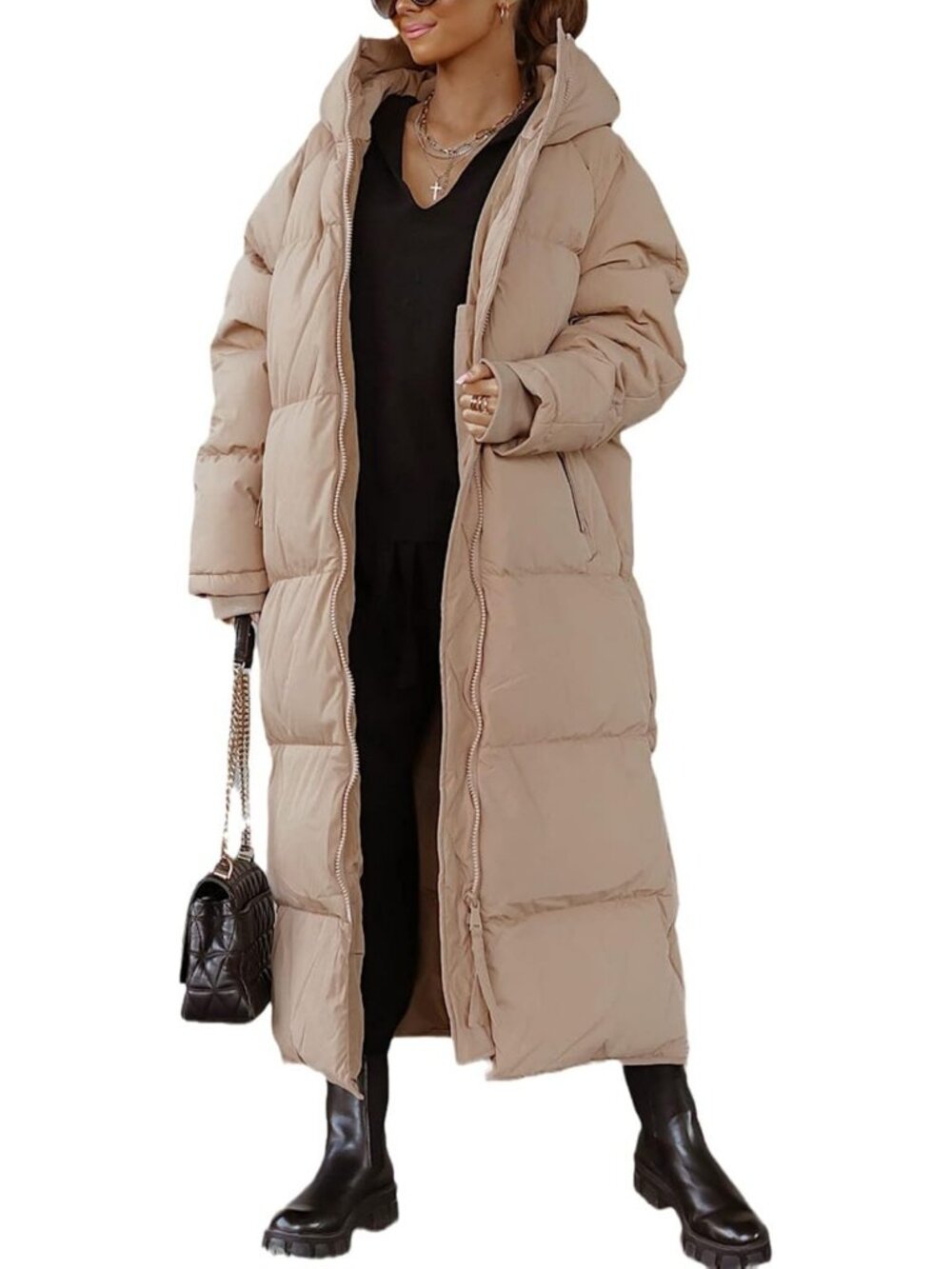Cozy Women's Hooded Long Quilted Maxi Coat | Stylish Puffer Jacket for Winter